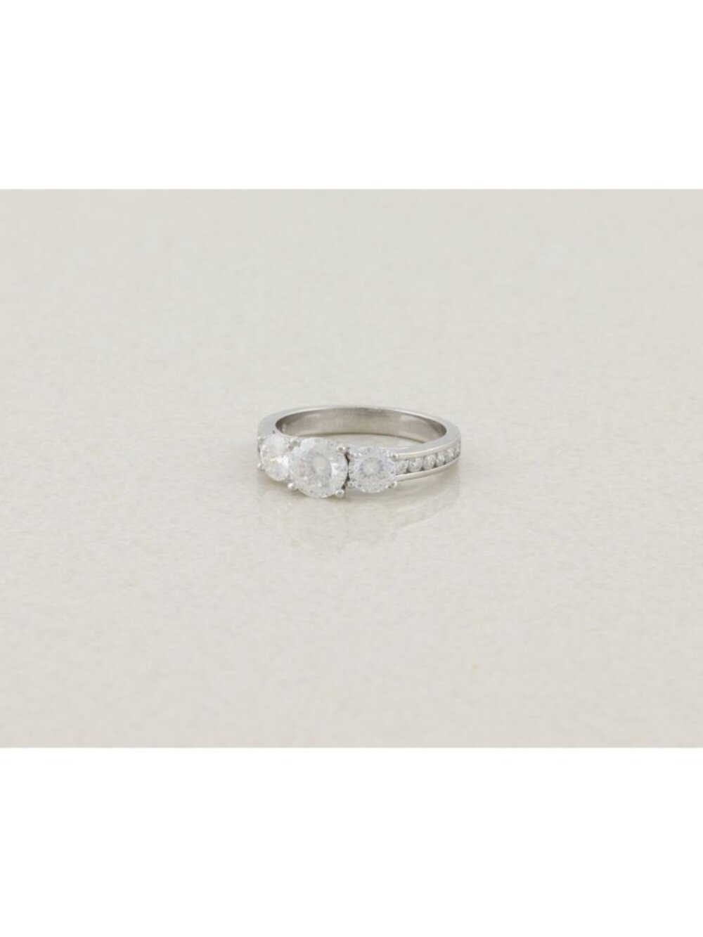 Sterling Silver Lab Created Moissanite Ring Sparkly 8 1/4 Engagement Ring - Picture 5 of 9